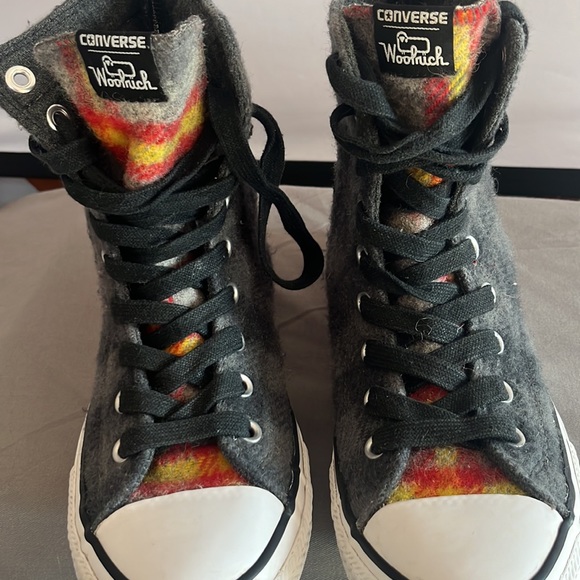 Converse All Star Chuck Taylor Woolrich Hi Top plaid sneakers women’s size 7.5 - Picture 3 of 8